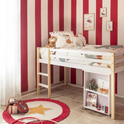 Tapis Rond Enfant "Circus" 120cm Beige