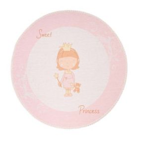 Tapis Rond Enfant Imprimé "Bambini VI" 160cm Rose