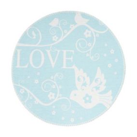 Tapis Rond Enfant Imprimé "Bambini VII" 160cm Menthe