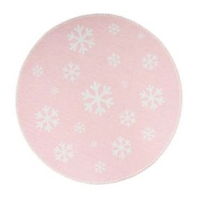 Tapis Rond Enfant Imprimé "Bambini VIII" 160cm Rose