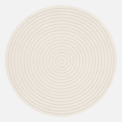 Tapis rond intérieur motifs cercles en relief crème D.160cm