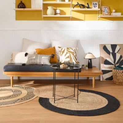 Tapis rond Melua en jute tissé Ø80cm GoodHome