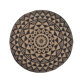 Tapis rond noir et beige 120 cm ALAKIR