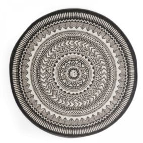 Tapis rond polypropylène noir 120cm  Oviala