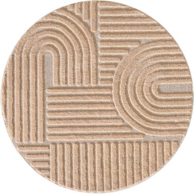 Tapis rond à relief Lena Rose 200x200cm