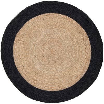 Tapis rond Sombrero noir et jute Ø120 cm Balta