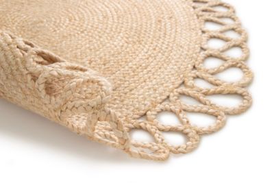 Tapis rond Trecia blanc et jute Ø120 cm Balta