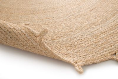 Tapis rond uni en jute Trecia Ø120 cm Balta