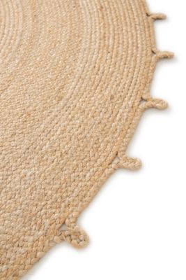 Tapis rond uni en jute Trecia Ø120 cm Balta