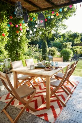 Tapis rural Blooma blanc et mango 160 x 230 cm