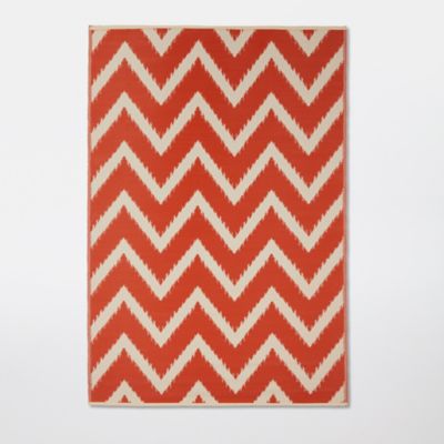 Tapis rural Blooma blanc et mango 160 x 230 cm