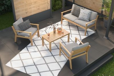 Tapis rural Blooma RUR 2-33-6 bleu nuit et bouleau 120 x 170 cm
