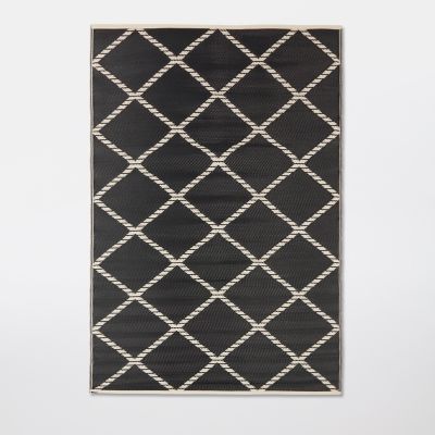 Tapis rural Blooma RUR 2-34-6 bleu nuit et bouleau 160 x 230 cm
