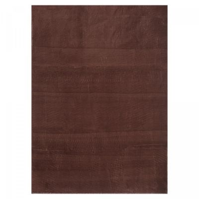 tapis salle de bain 140x200 tissé marron rectangle motif uni ANVIK