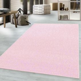 tapis salle de réception 280x370 tissé rose rectangle motif uni SAKRDA