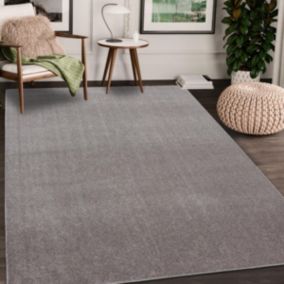 tapis salle à manger 240x340 tissé beige rectangle motif uni SOULA