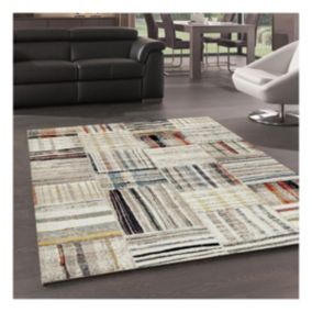 tapis salon 120x170 tissé beige rectangle motif berbère MO 83