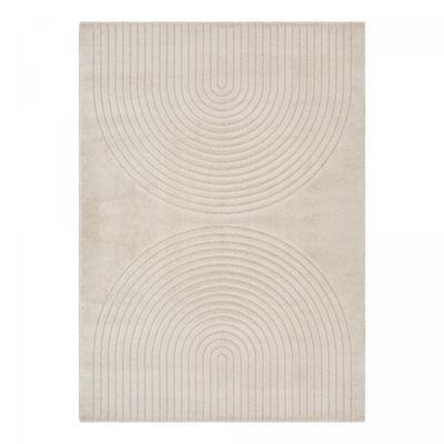 Tapis salon DEMILU 120x160 cm Beige - Tapis Chambre doux et soyeux