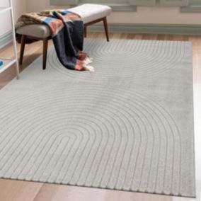 Tapis salon DEMILU 120x160 cm Gris - Tapis Chambre doux et soyeux