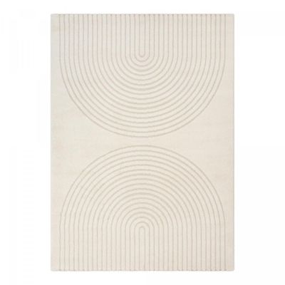 Tapis salon DEMILU 140x200 cm Crème - Tapis Cuisine doux et soyeux