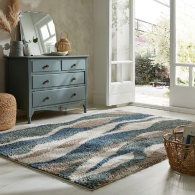 Tapis salon et chambre moderne poils épais STREAMY 160x230 cm