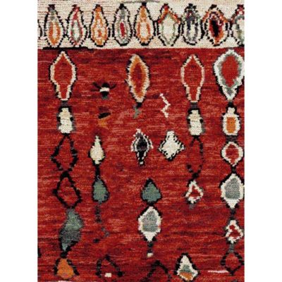 Tapis salon et chambre tissé motif berbère MO 75, rouge