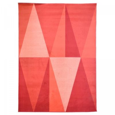Tapis salon et chambre tissé motif géométrique AF2 BIGTRI, rouge