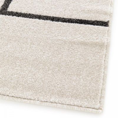 Tapis salon et chambre tissé motif géométrique CONTEMREC, beige, jaune, orange