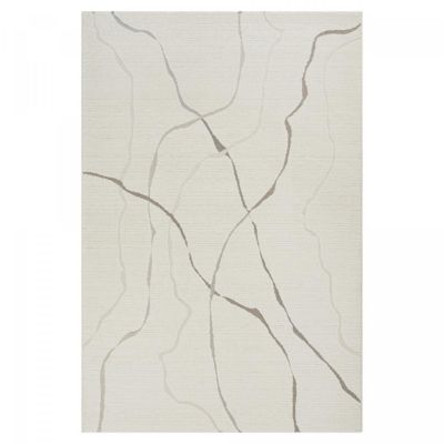 Tapis salon LIGN O 140x200 cm Crème - Tapis Cuisine doux et soyeux