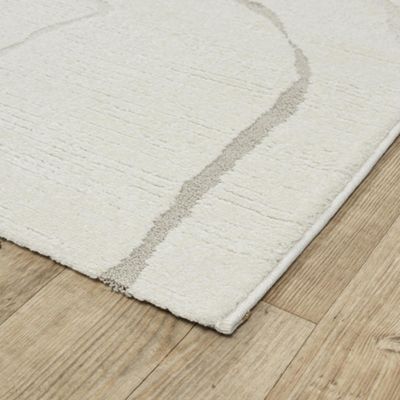 Tapis salon LIGN O 140x200 cm Crème - Tapis Cuisine doux et soyeux