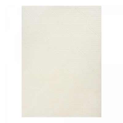 Tapis salon TENDIA 120x160 cm Crème - Tapis Chambre doux et soyeux