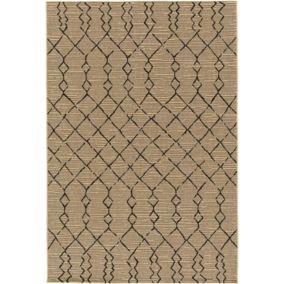 Tapis Salon / Terrasse - Scandinave - Marron beige et noir - 200 x 290 cm