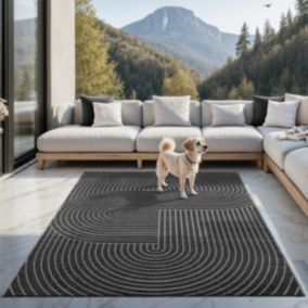 Tapis Santo Plus boho, Anthracite, 80 x 150 cm