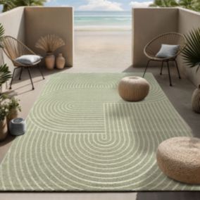 Tapis Santo Plus boho, Vert, 200 x 280 cm