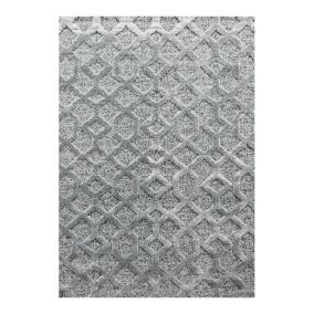 Tapis scandinave à courtes mèches rectangulaire Kiitos 110x60 CM - Gris