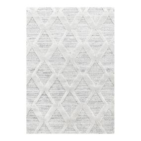 Tapis scandinave à courtes mèches rectangulaire Sisu 170x120 CM - Gris