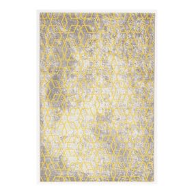 Tapis scandinave graphique rectangle pour salon Exeter 230x160 CM - Jaune