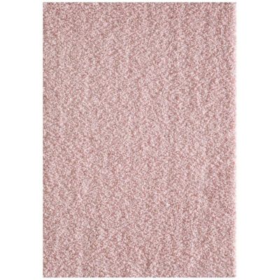 Tapis shaggy 120x170 rectangle tissé rose clair motif uni SG LOCA