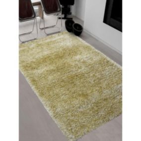 Tapis shaggy 140x200 rectangle fait main crème motif uni SG FIN