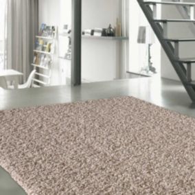 Tapis shaggy 60x110 rectangle tissé beige motif uni SG LOCA