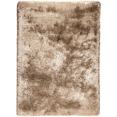 Tapis shaggy 60x120 rectangle fait main noisette motif uni ADORE 2