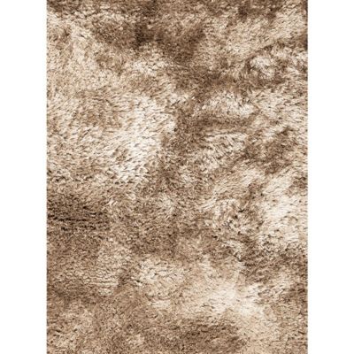 Tapis shaggy 60x120 rectangle fait main noisette motif uni ADORE 2