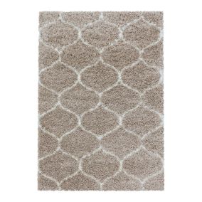 Tapis shaggy baroque rectangulaire Lokalt 110x60 CM - Beige