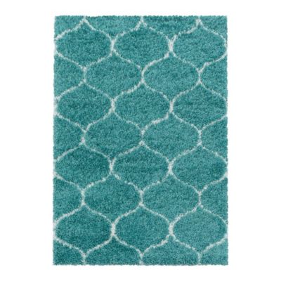 Tapis shaggy baroque rectangulaire Lokalt 110x60 CM - Bleu