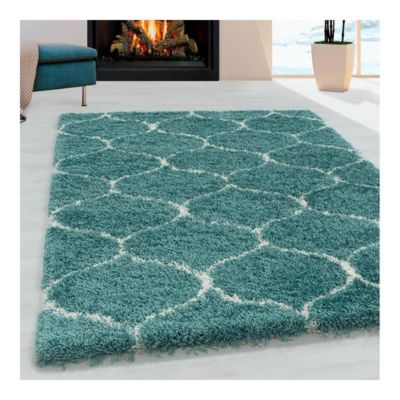 Tapis shaggy baroque rectangulaire Lokalt 110x60 CM - Bleu