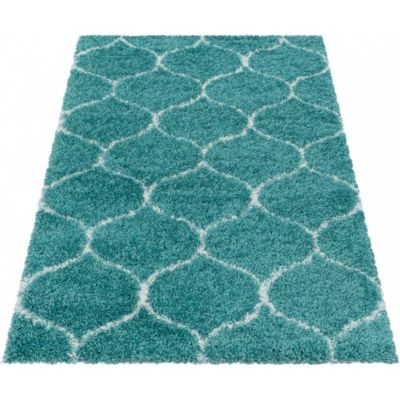 Tapis shaggy baroque rectangulaire Lokalt 110x60 CM - Bleu