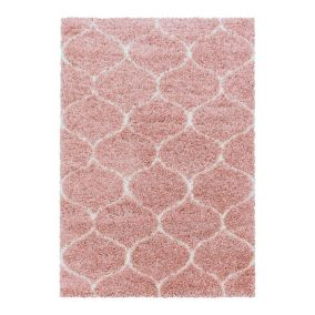 Tapis shaggy baroque rectangulaire Lokalt 110x60 CM - Rose