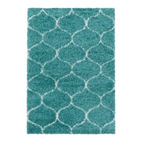 Tapis shaggy baroque rectangulaire Lokalt 200x140 CM - Bleu