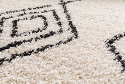 Tapis Shaggy Coltrane motif Berbère L. 160 x l. 230 x ep. 3 cm beige GoodHome