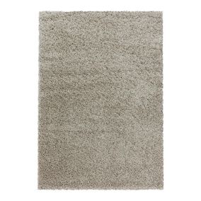 Tapis shaggy design uni rectangulaire Gadol 110x60 CM - Beige